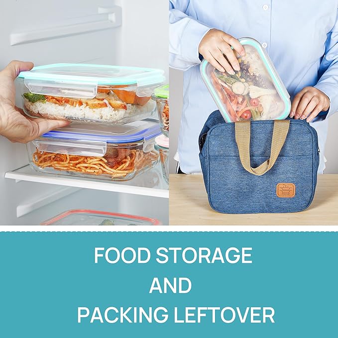 Vtopmart 5 Pack 35oz Glass Food Storage Containers