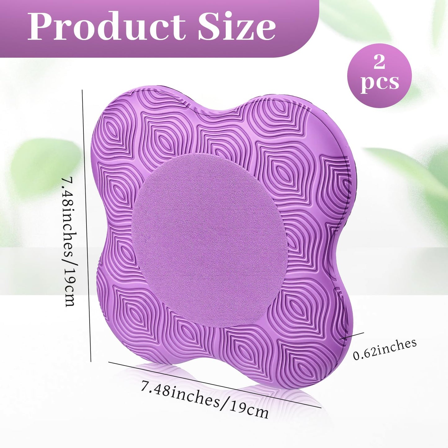 2 Pack Yoga Knee Pads Elbow Cushions Extra Thick Knee Cushion Soft Pilates Kneeling Pad Exercise Yoga Supplies for Women and Men Hands Elbows Wrists Floor Workout Support Pads Essentials