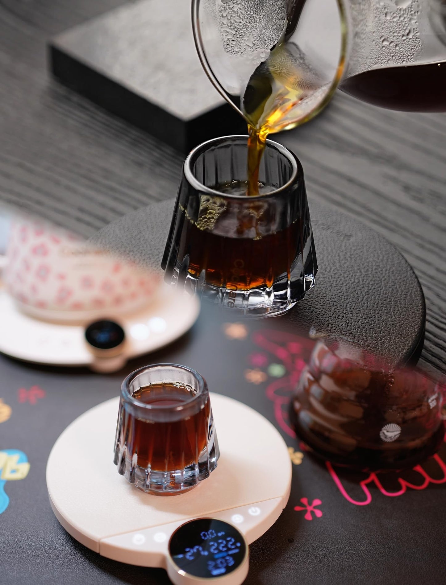 Cocinare KissCup Crystal Espresso Cup – 1.5oz Demitasse Cup for Espresso, Pour-over coffee & Tea, Haze Gray, Crystal Collection
