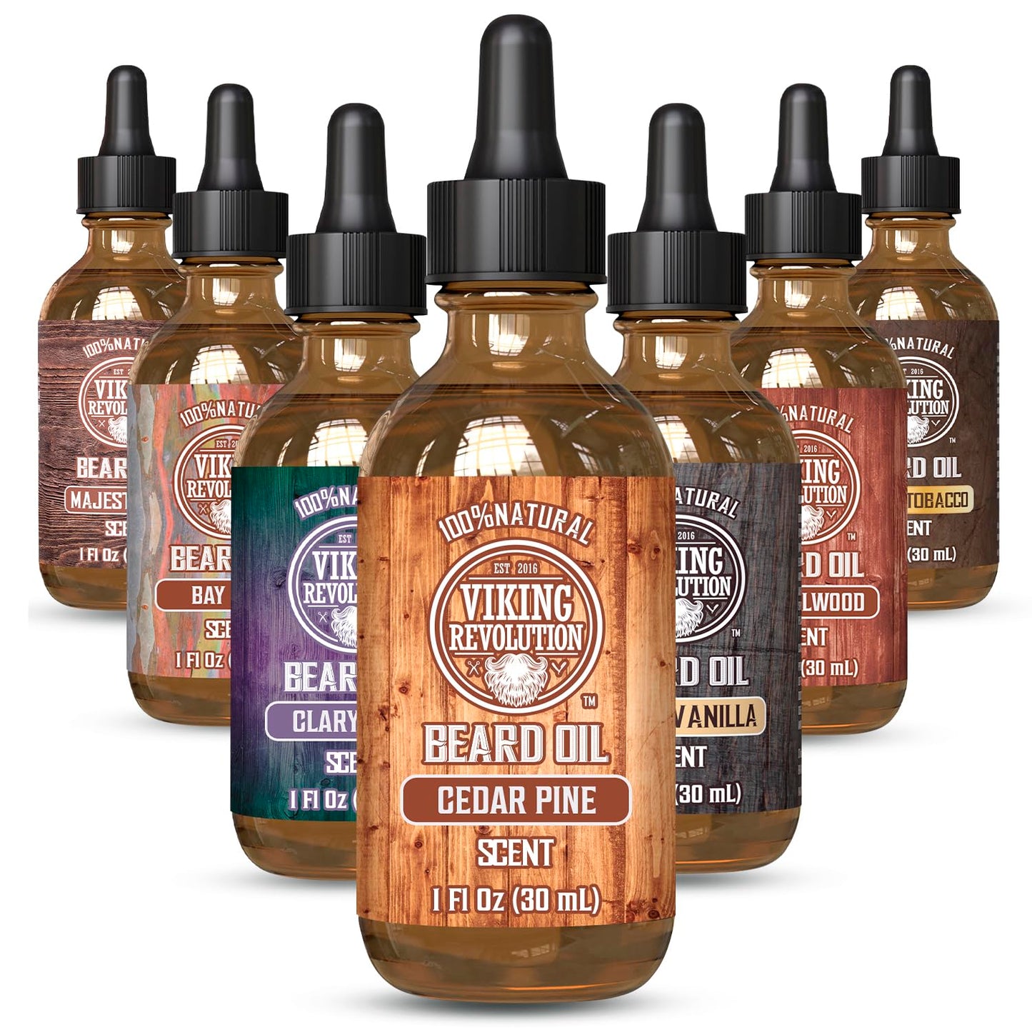 Viking Revolution Sandalwood Beard Oil for Men - Natural Mens Beard Oil with Argan Oil and Jojoba Oil - Beard Softener, Strengthens and Moisturizes - Beard Conditioner for Men (Sandalwood, 1 Pack)
