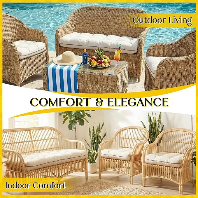 1 MIDDLE ONE Wicker Chair Cushions 3 Pieces Set