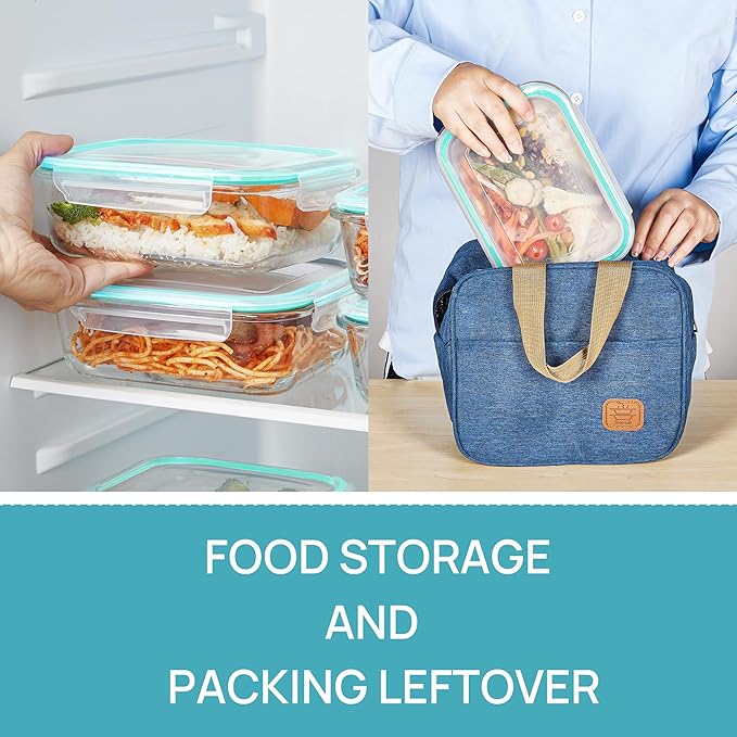 Vtopmart 5 Pack 35oz Glass Food Storage Containers