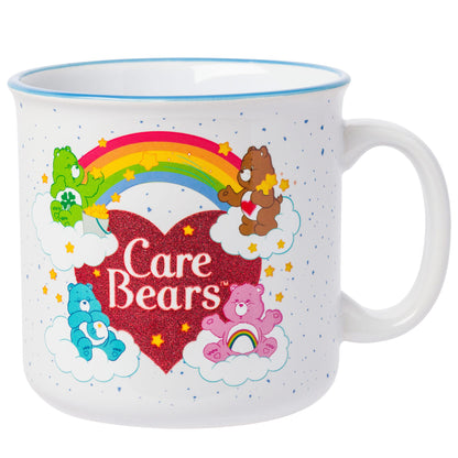 Silver Buffalo Care Bears Rainbow Heart Logo 20oz Ceramic Camper Mug