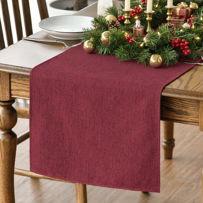 Artoid Mode Dark Red Table Runner, Seasonal Christmas Valentine's Washable Kitchen Dining Table Decoration for Home Party Decor 13x72 Inch