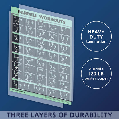 20 Pack - Exercise Poster Set: Dumbbell, Suspension, Battle Rope, Stretching, Bodyweight, Barbell, Yoga, Exercise Ball, Muscular, Kettlebell, Resistance Bands and More [Dark] (LAMINATED, 18” x 24”)