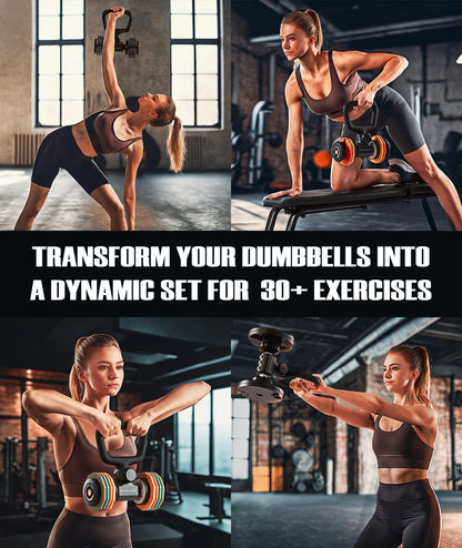Motion Space Flexible Dumbbell Converter - Convert Dumbbells to Kettlebells 丨130 lb Weight Capacity, Adjustable & Enhanced Compatibility for Wide Range of Dumbbells, for Home Fitness