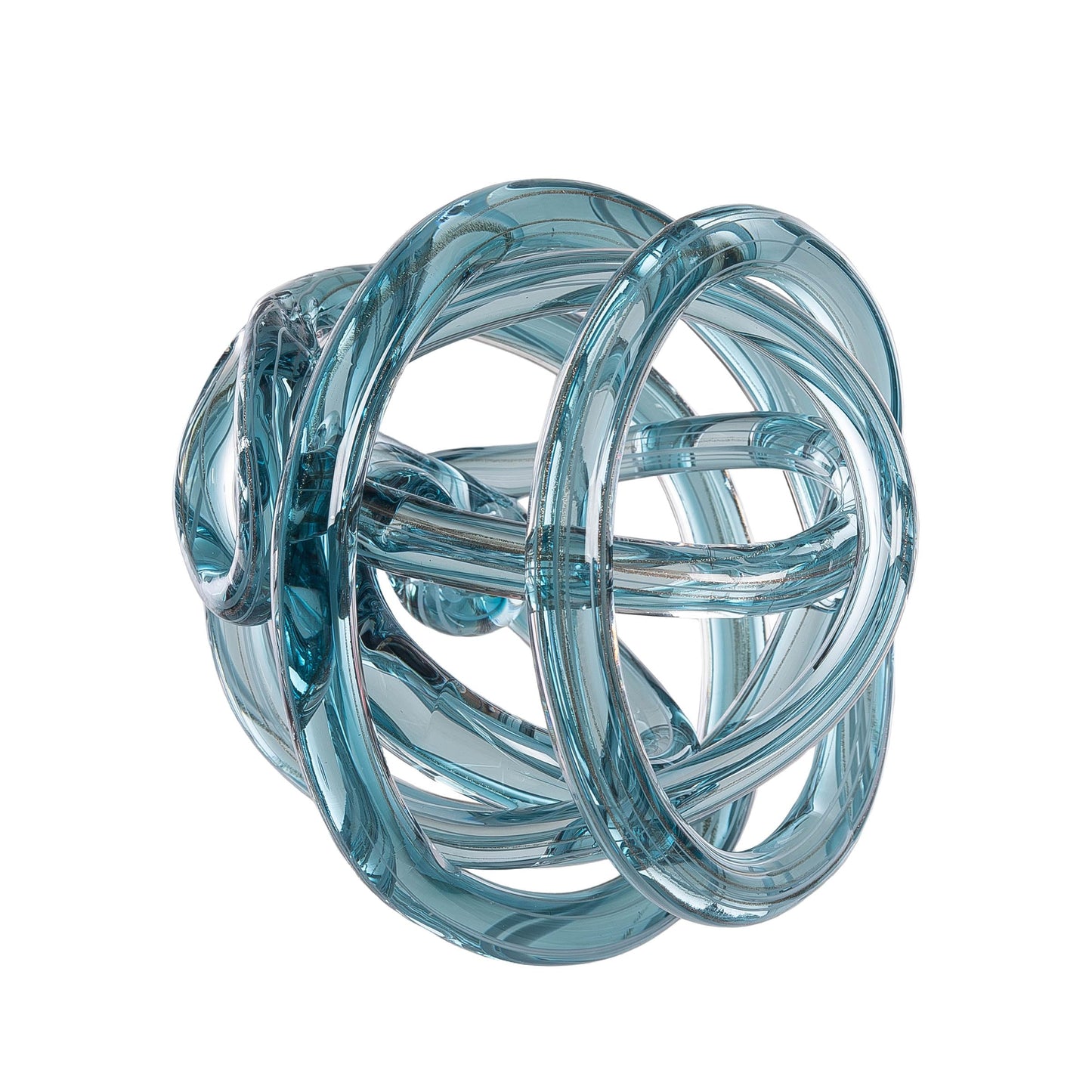 Beachcombers Large Aqua with Glitter Glass Knot Figurine, 7.9-Inch