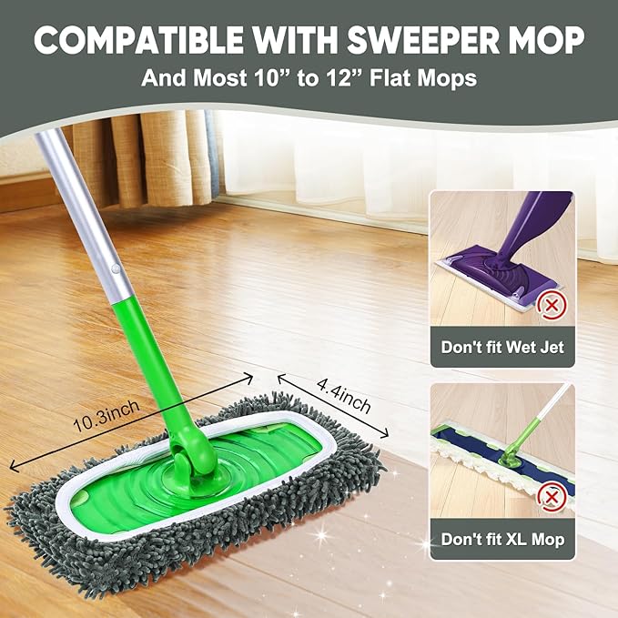 6-Pack Reusable Microfiber Mop Pads Compatible