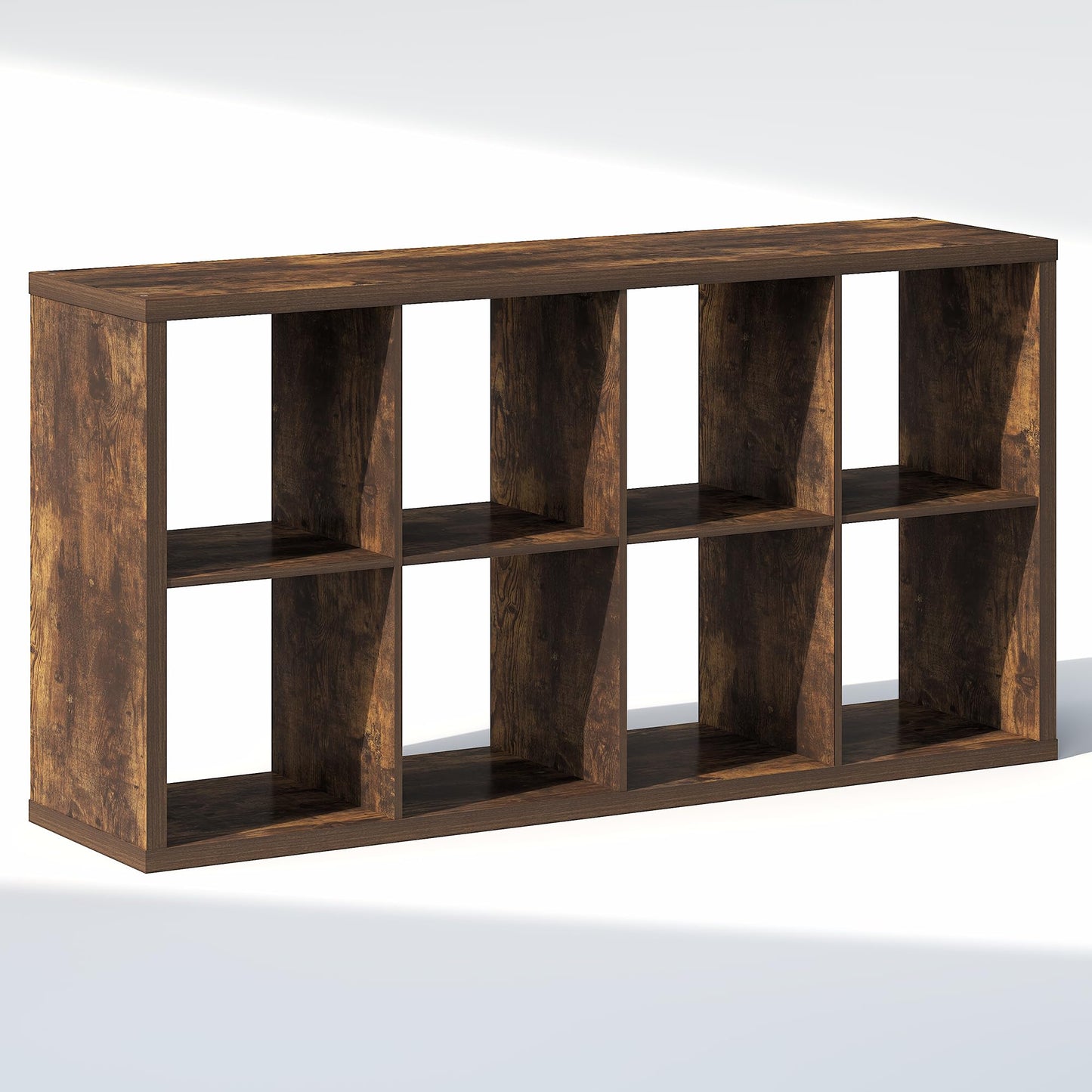 Furinno Cubic Closet Organizers and Storage, 8-Cube Closet Organizer, Open Shelf Closet Storage, Extra Thick Frame for Wardrobe, Bedroom, Living Room, Amber Pine