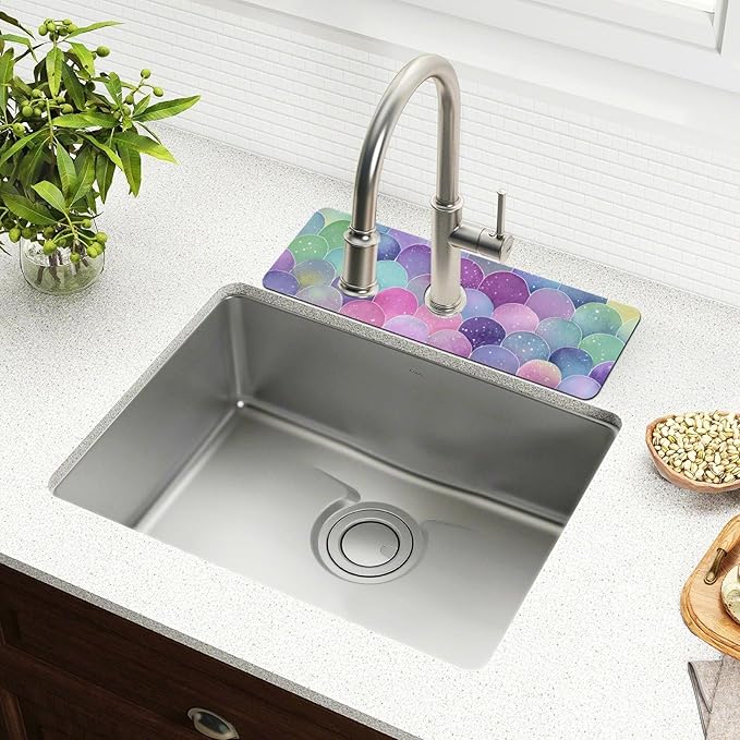 Kitchen Sink Splash Guard 1 PC 14.7 Inch Sink Faucet Mat Splash Guard