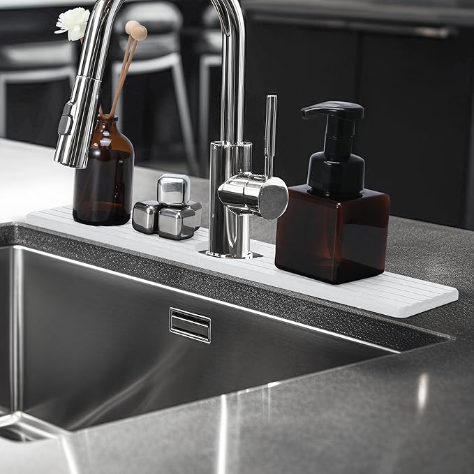 WIFORH Sink Faucet Mat, Quick Drying Stone Mat