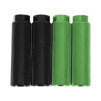 PARSLUCK 4 Pcs Aluminum Alloy Anti-Skid Bike Pegs 100mm Length Bicycle Backseats Stands Cycling Foot Pegs 3/8 Inch Axles Black Green