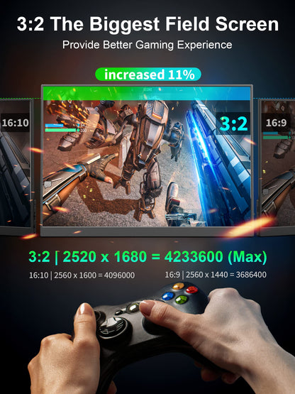 4K Portable Monitor, 16" 3840x2400 IPS Laptop Screen, 1500:1, 400 Nits Screen USB C HDMI Computer Gaming Display with Speakers & Smart Cover, Travel Monitor for PC Phone PS5/4 Xbox Switch