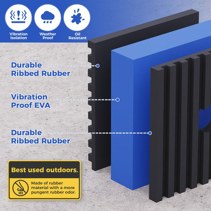 Wuno Shop Anti Vibration Pads, 2"× 2"×7/8" Mechanical Vibration Damping Pads, Heavy Duty Rubber Isolation Pads, 3/8"Pre-Drill Hole Vibration Isolator Pad for Air Compressor