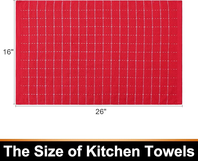 Mordimy 100% Cotton Terry Cloth Kitchen Towels, Super Soft and Absorbent Dish