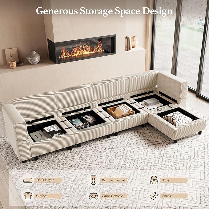Belffin 5 Seats L Shaped Sectional Couch