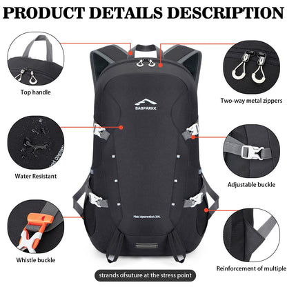BAGPARKK 35L Lightweight Packable Travel Hiking Backpack Daypack,Water Resistant Camping Daypack (Black（35L）)