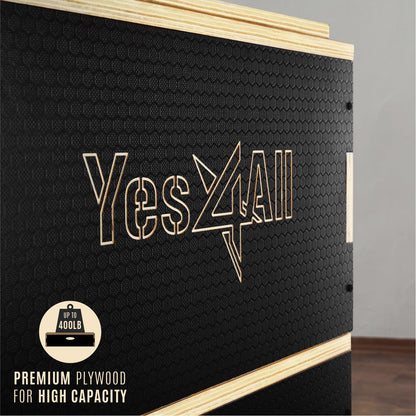 Yes4All 3 In 1 Wooden Plyo Box, Plyometric Box Platform For Jump Training, Jump Boxes For Home Gym Exercise And Outdoor Workout, 6 inches