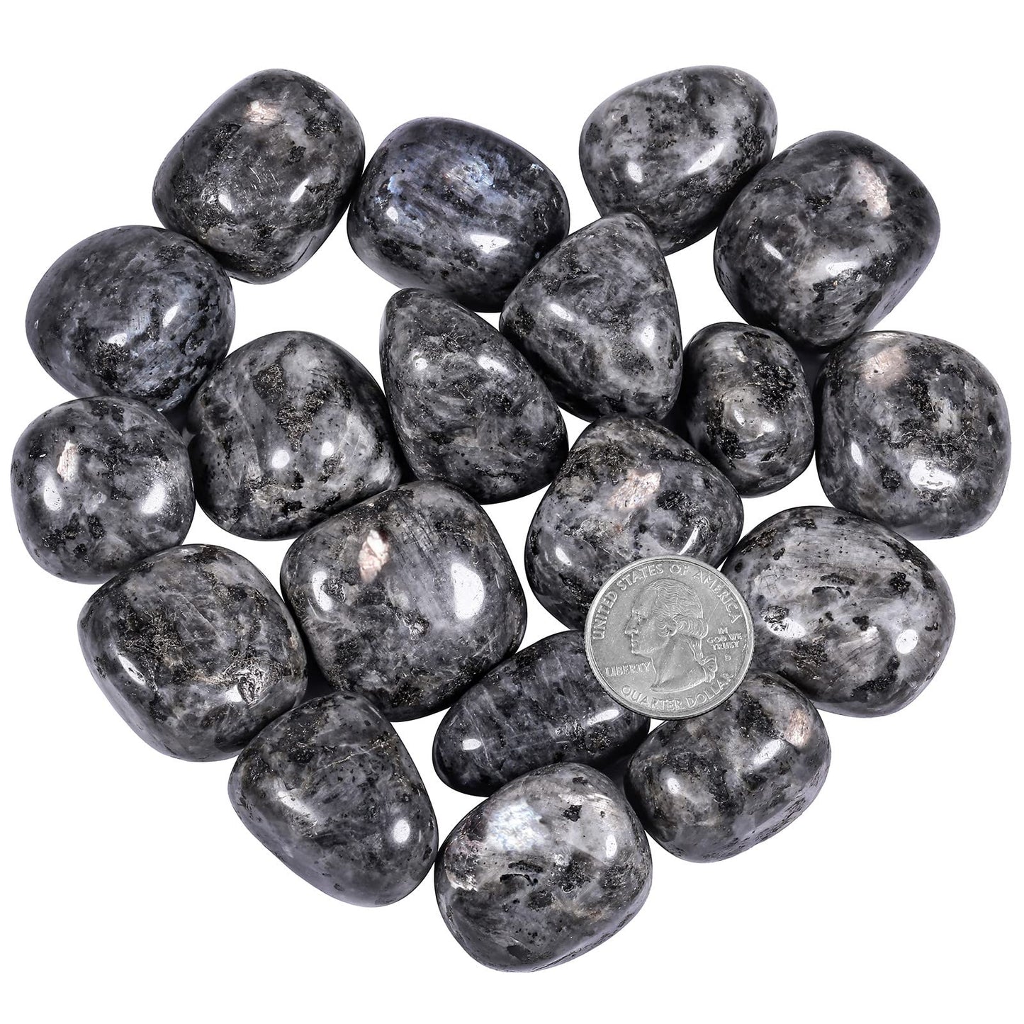 Nupuyai 1lb(About 460g) Polished Tumbled Stones Irregular Crystals for Healling/Energy/Wicca Smooth Labradorite Stones for Home/Gardden Decor 0.7"-1.4"