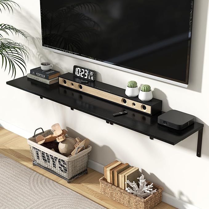 Fun Memories Floating Shelves for Wall, 12 Inch Deep Floating Shelves Set of 2