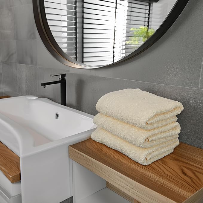 Tens Towels Pack of 12 Washcloths, 12 x 12 Inches, Lighter Weight, Quick to Dry
