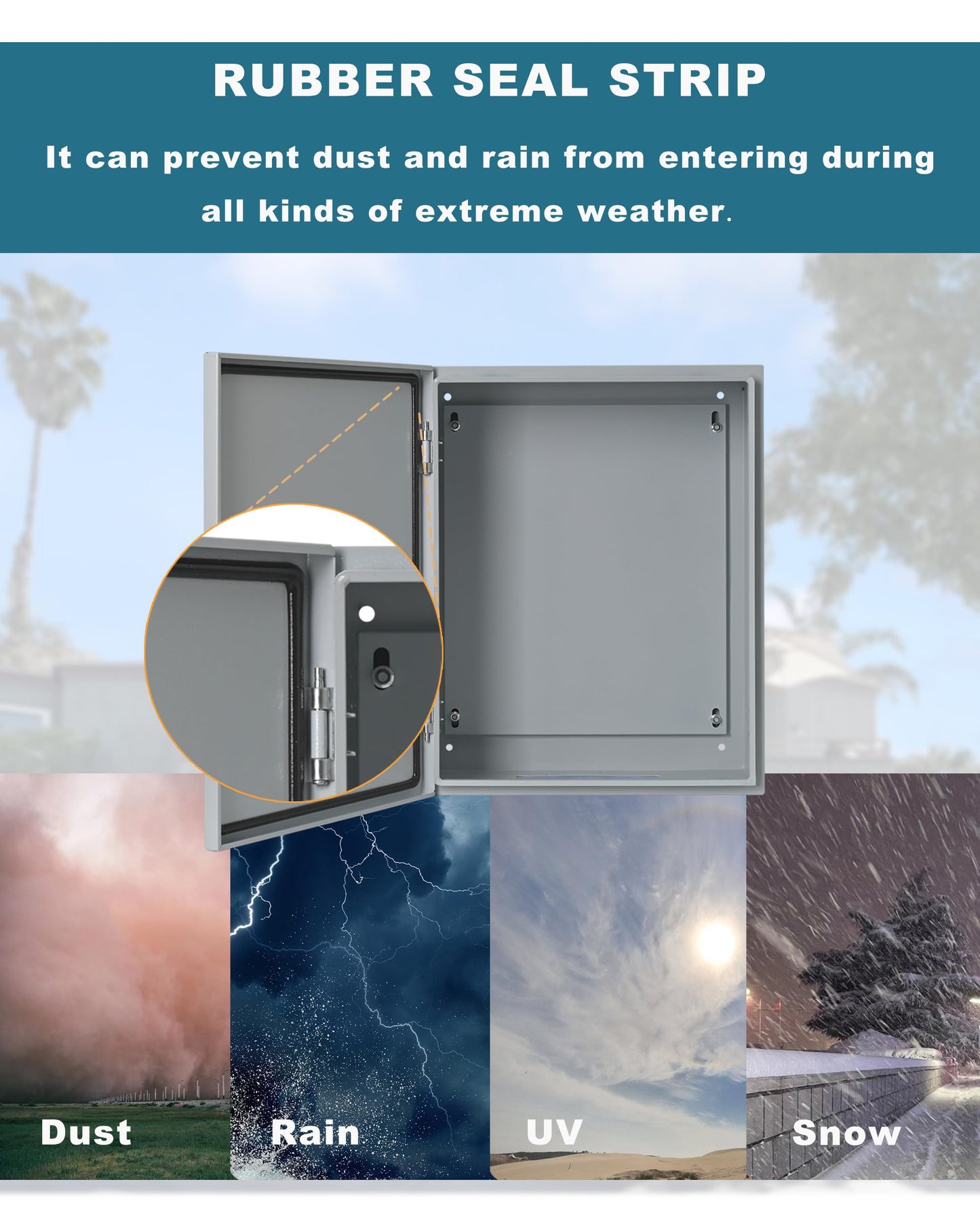 Waterproof Electrical Enclosure 20 x 20 x 6'', Outdoor Electrical Box Weatherproof, Electrical Junction Box with Reinforced Lock