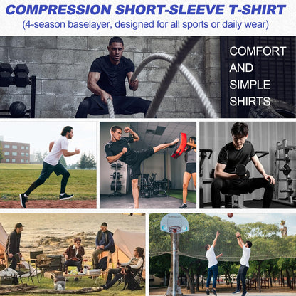 SPVISE Pink Compression Shirt Men Short Sleeve Workout T-Shirt Cool Dry Sport Undershirts for Running Gym Football Basketball