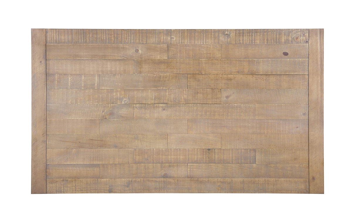 Prato Two-Tone Finish Wood Dining Table, Antique White and Distressed Oak