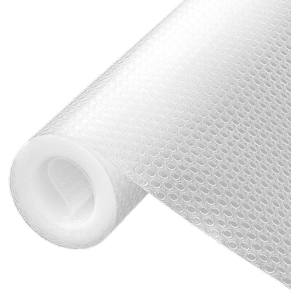 Shelf Liner, Waterproof Refragerator Liner, Drawer Liners for Kitchen Cabinet, Bathroom Under Sink Mat Non Adhesive Fridge Liner EVA Place Mats Roll - Clear 17.7"×78.7"