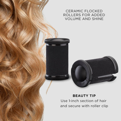 Conair Hot Rollers for Long, Medium & Short Hair, 12 Jumbo 1 ½" Heated Hair Rollers with Clips, Hot Curlers for Women, Volume & Curls, Amazon Exclusive, Black