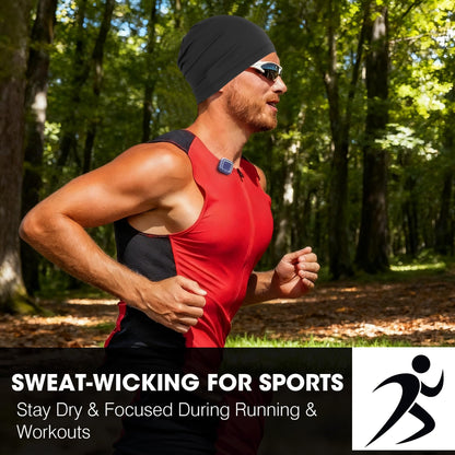 WTACTFUL Cooling Skull Cap for Men Women Breathable Running Caps Sweat Hat Skull Caps Thin Slouchy Beanie for Dreadlock Cycling Motorcycle Riding Hiking Helmet Liner Sport 3Pack Black Gray White