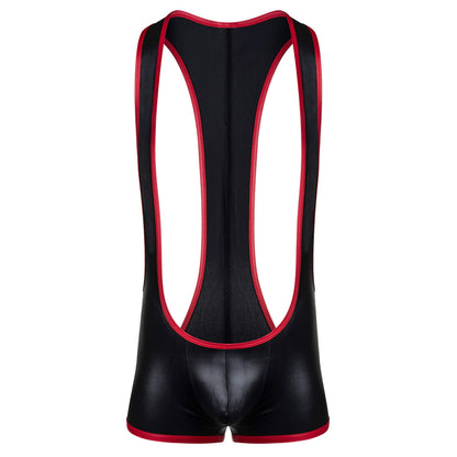 Gruff Pup Impulse Singlet (Black/Red - Assless, Medium)