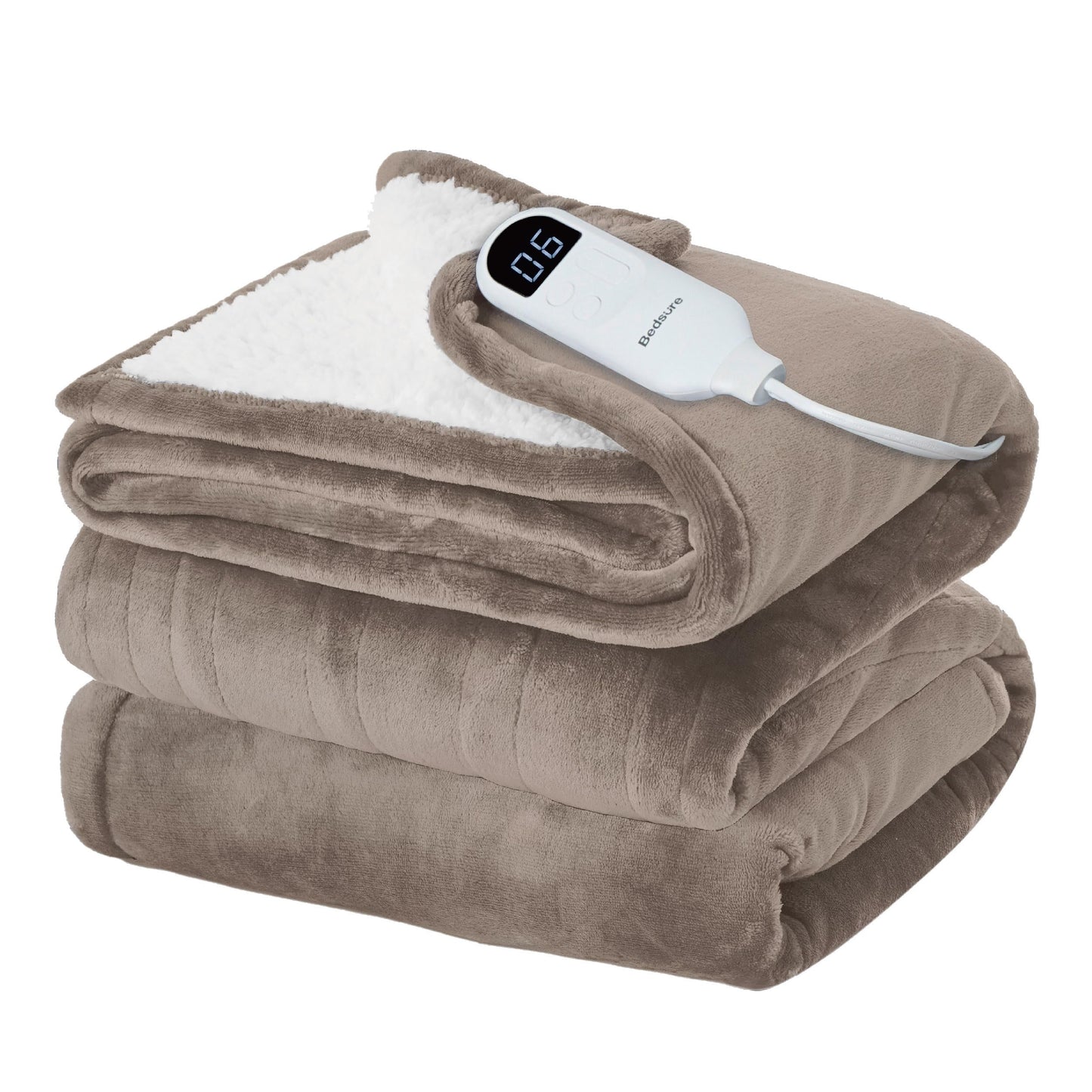Bedsure Electric Blanket King Size - Dual Control Heated Blanket King Size, Fast Heating with 10 Time Settings & 10 Heat Settings, Warm Gift for Grandma (100x90 inches, Grey)