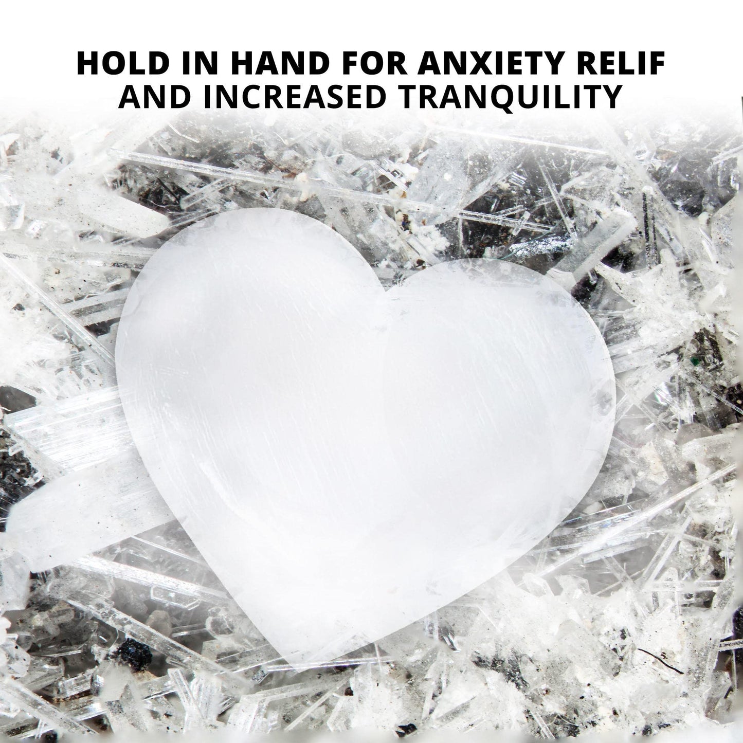 Himalayan Glow A-1057H Selenite Heart Stone Crystal 10cm White 1 Count
