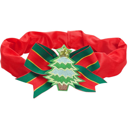 Blueberry Pet Festival Fever Christmas Tree Dog Collar Cover – Holiday Decorative Accessory Fits Small, Medium & Large Dog Collars