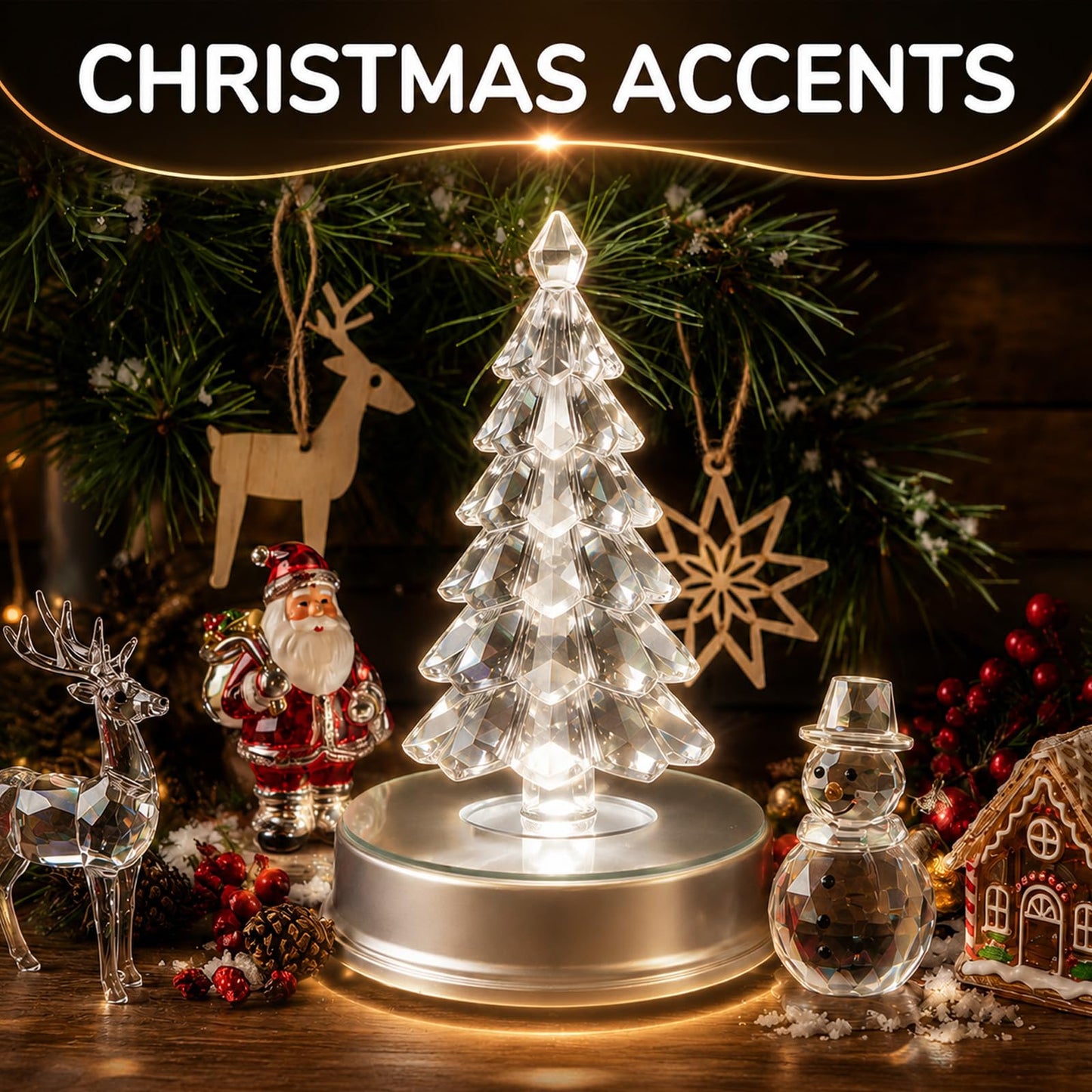 Wettal 20 Pack LED Light Base Wireless White Light Display Stand Silver LED Lighted Base for Glass Art Crystal Art Statue Display Stand Powered by Aaa Batteries Home Party Wedding Christmas Decor