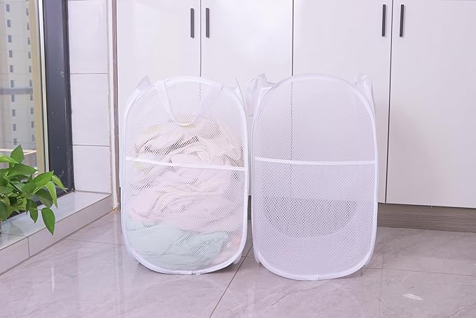 Foldable Mesh Popup Laundry Hamper, Laundry Basket Easy to Open and Fold