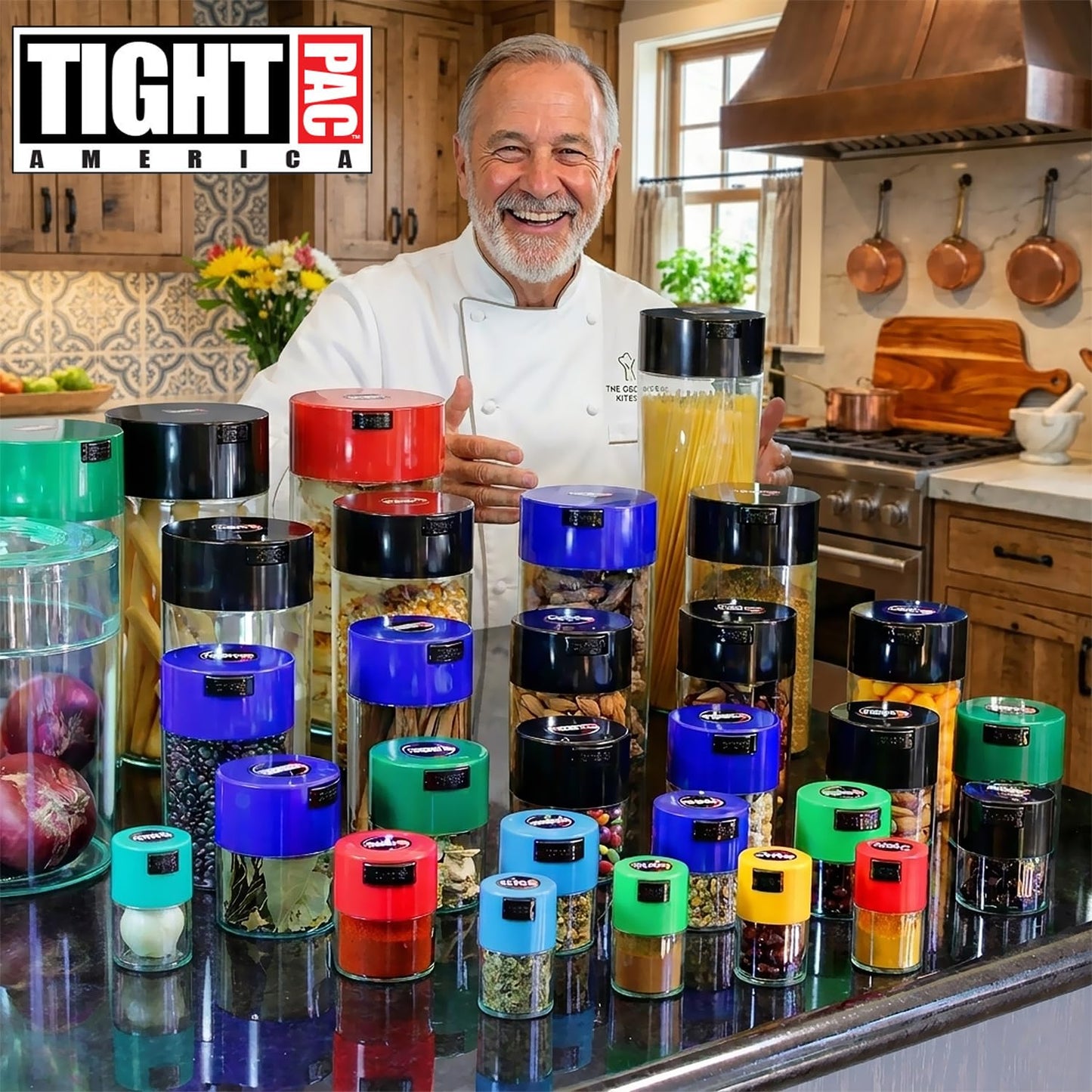 Tightvac 1 to 6 Ounce Airtight Container - Multi-use Storage Container for Herbs, Coffee and Dry Goods, Patented Vacuum Seal Airtight Containers, Black