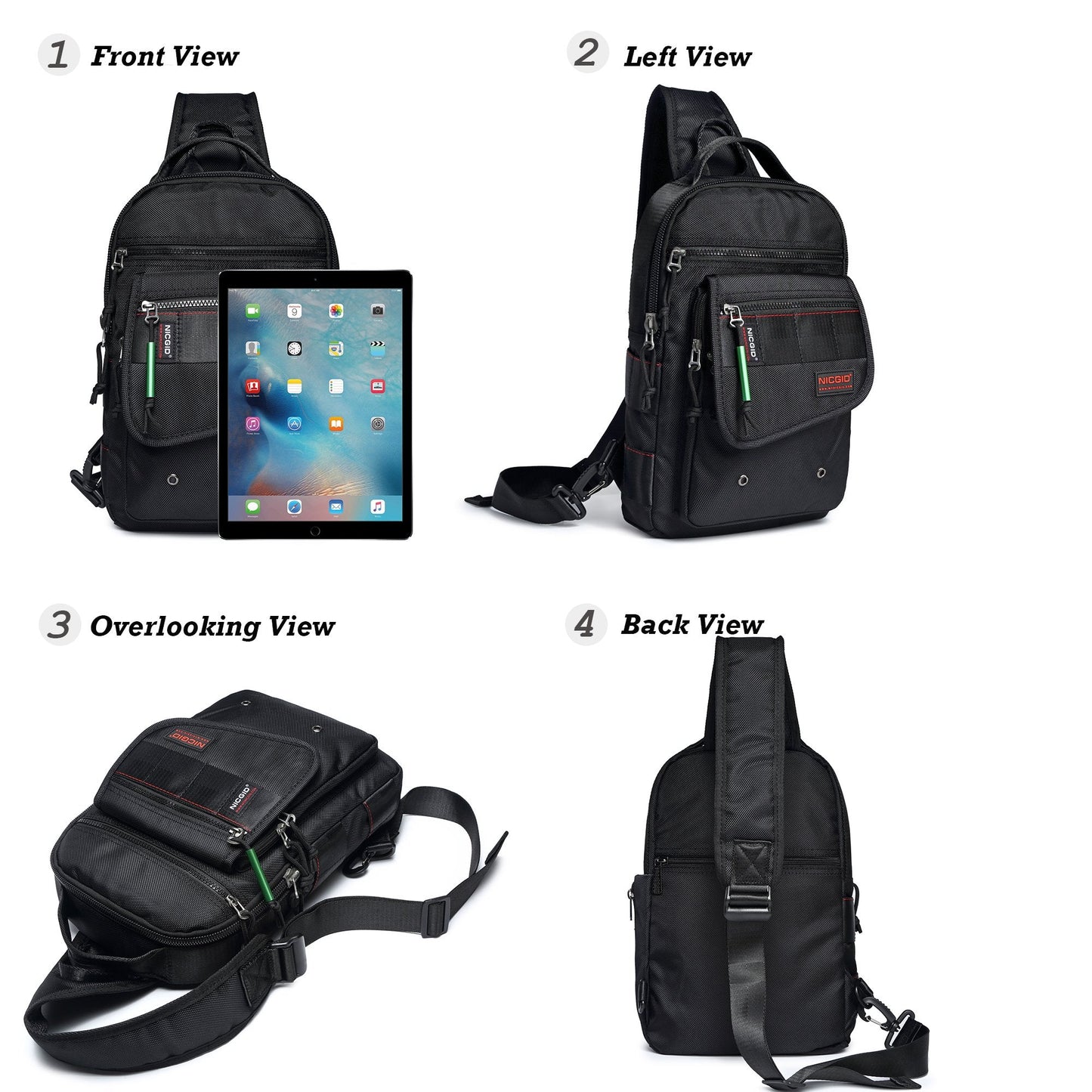 Sling Bags, Chest Shoulder Backpacks Crossbody Purse Outdoor Chest Bag Travel Backpack for Men Women Hiking Camping Cycling