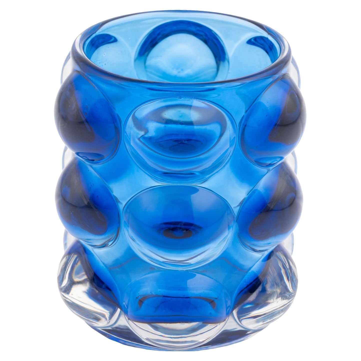 Karma, Lucia Hobnail Votive, Tea Lights Candle Holder, Glass Votive Candle Holders for Table Decorations, Baby Shower, Birthday Party, Weddings and Home Decor, Cobalt