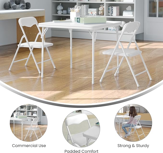 Flash Furniture Mindy Kids 3-Piece Folding Table and Chairs Set