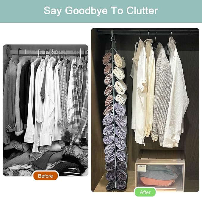 Legging Organizer Storage, T-Shirt Hanging Closet Hanging Clothes Organizer
