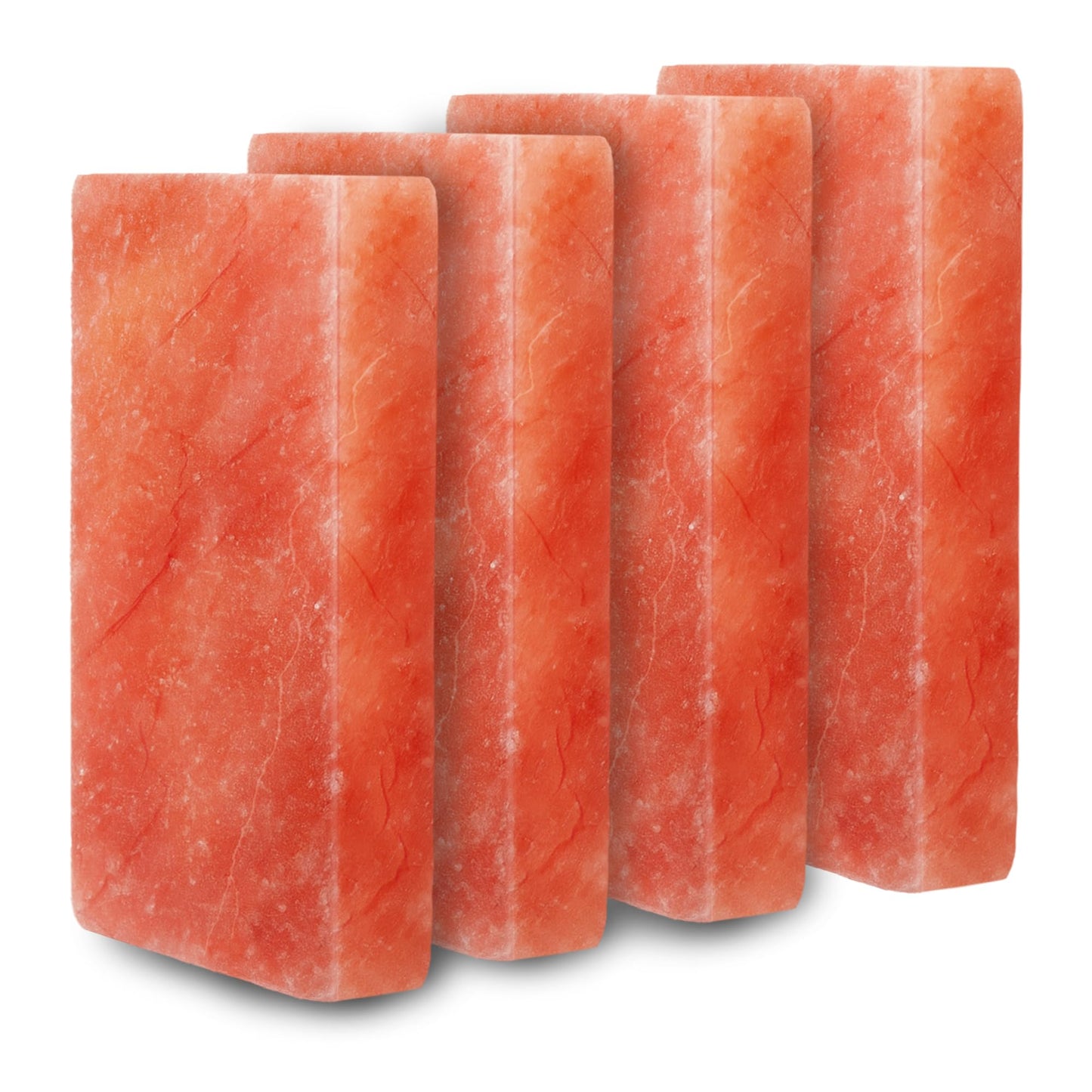 ZK Himalayan Salt Tiles 8"x4"x1" – Pack of 4 Natural Pink Salt Bricks for Sauna Walls, Salt Blocks of 2.5 lbs for Spa Rooms, Backlit Salt Walls & DIY Wellness Décor