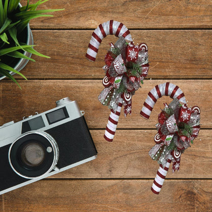 SOHAIL Candy Cane Shaped Wire Wreath Frame,Metal Floral Flower Wreath Frames Form J Letter Making Rings for DIY Christmas New Year Party Home Outdoor Ornaments Decor (16 inch,2PCS)