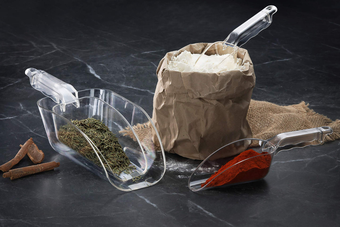 New Star Foodservice Commercial Grade Polycarbonate Plastic Utility Ice Scoop, Clear, 12 oz