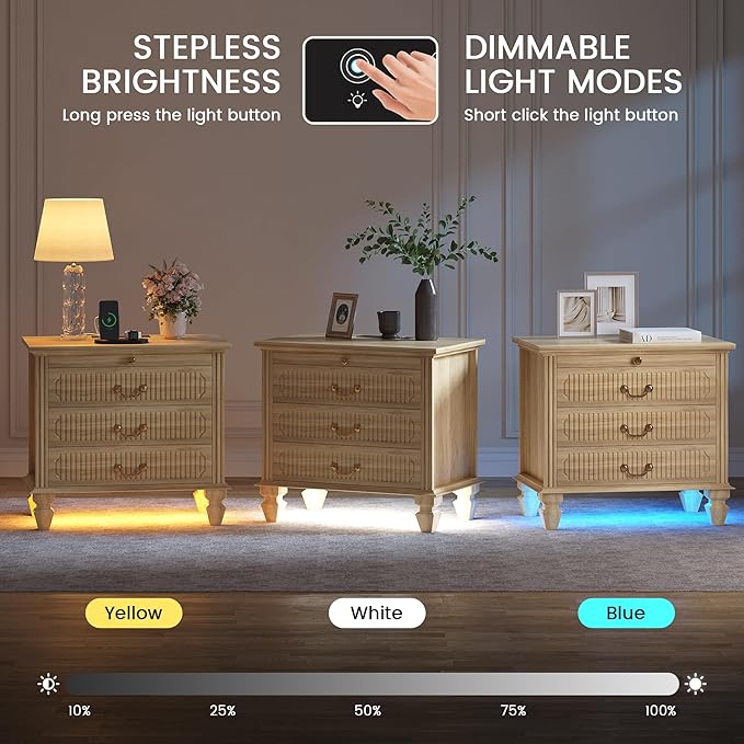 FREDEES 25.6'' Wide Bedside Table