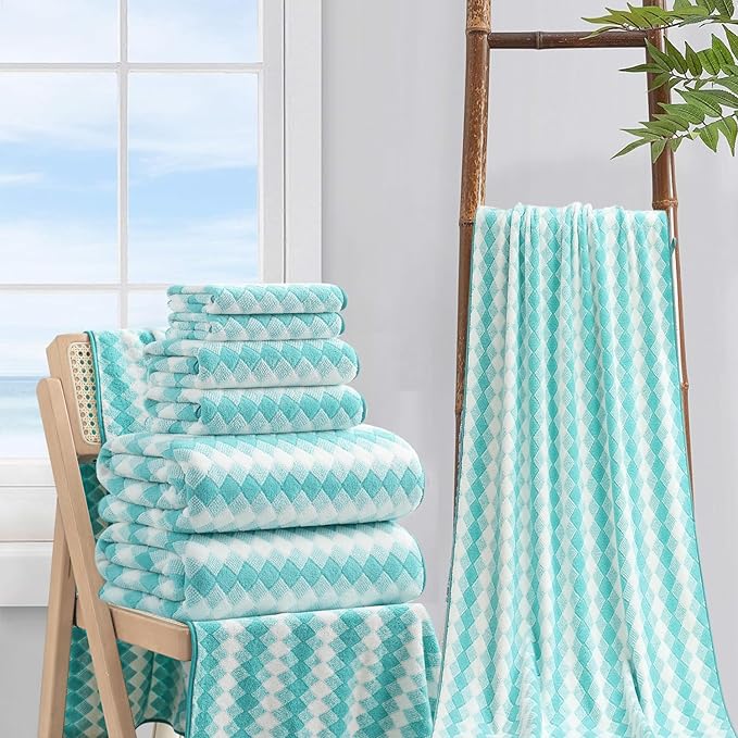 8 Piece Bathroom Towel Set |2 Oversized Bath Towels, 2 Hand Towels, 4