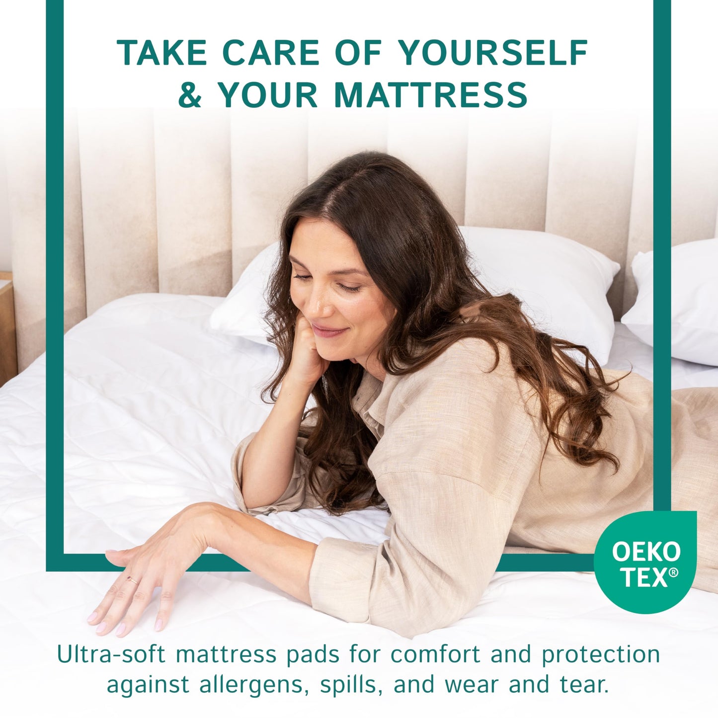Full Size Quilted Mattress Pad - Fitted Waterproof Mattress Protector, Pillow Top Mattress Topper, Premium Quality Hypoallergenic Mattress Cover