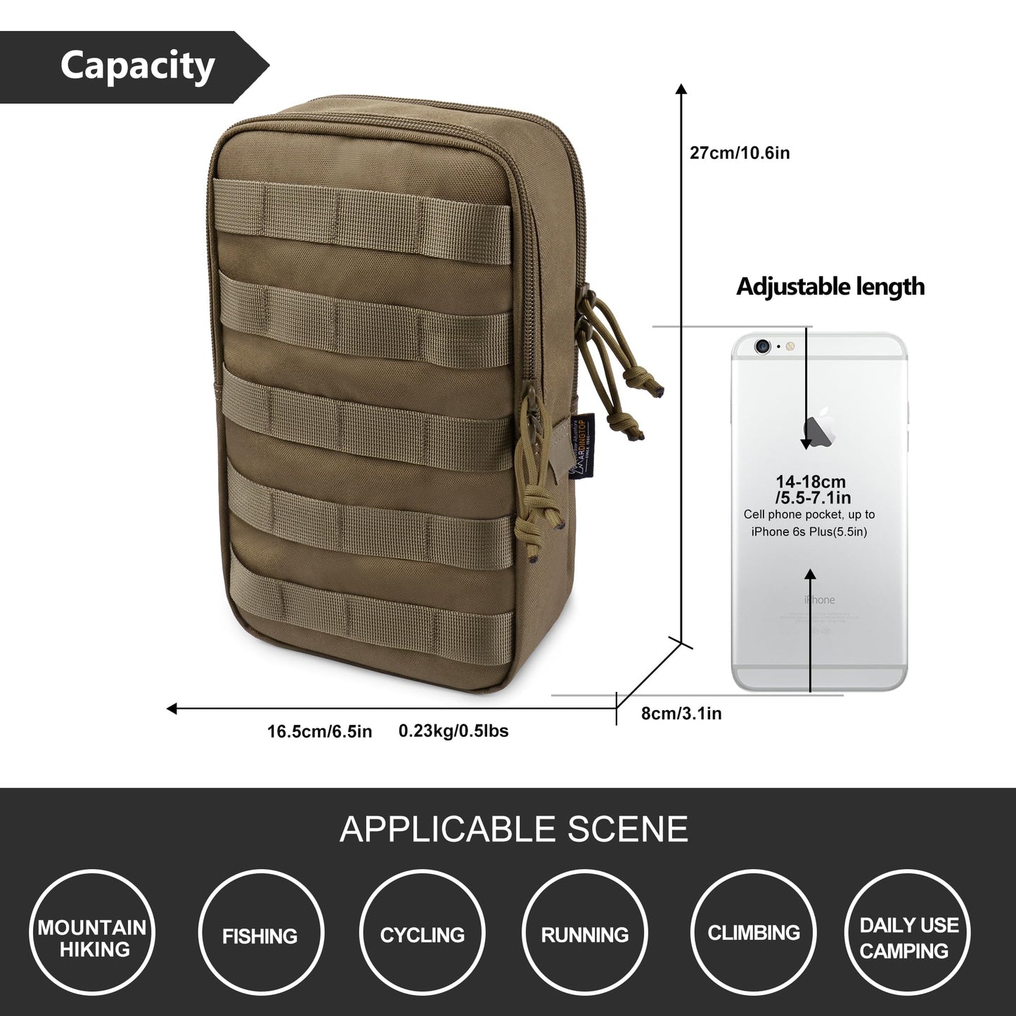 Mardingtop 70L Hiking Backpack+ Molle Tactical Utility Pouch