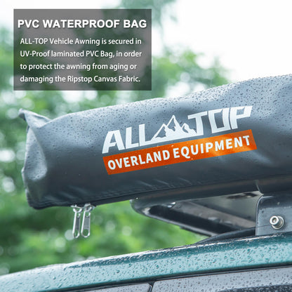ALL-TOP Vehicle Awning 6.6'x8.2' Roof Rack Pull-Out Sun Shade UV50+, Weatherproof 4x4 Side Awning for Camping & Overland (Hardware Included)